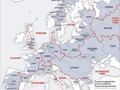 Mapa działów wodnych Europy.Źródło: http://pl.wikipedia.org/wiki/Plik:Europ%C3%A4ische_Wasserscheiden.png